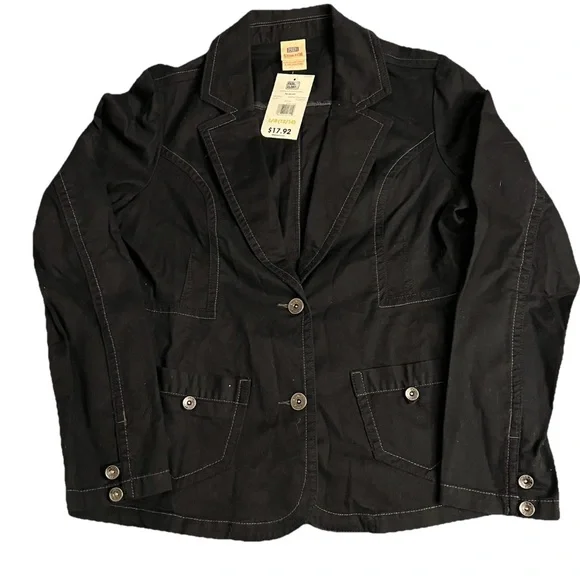 NWT Faded Glory Y2K 2008 Black Women’s Jacket Size LG - Picture 1 of 10